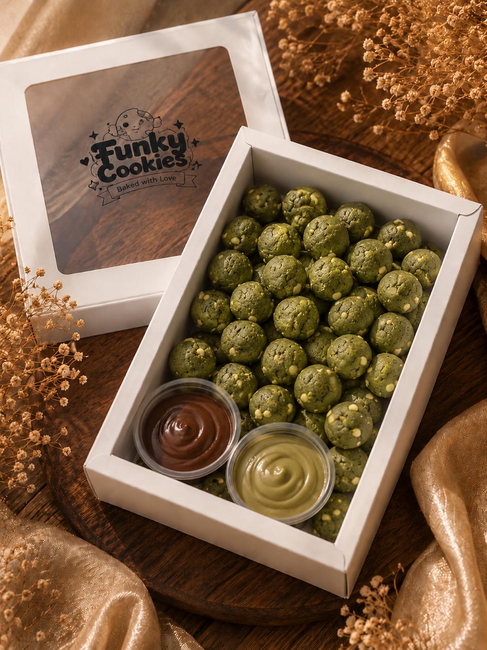 Pistachio with White Chocolate Chips Mini Cookies